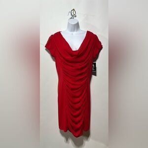 Express short sleeve red mini dress with ruched detailing Size Large NWT